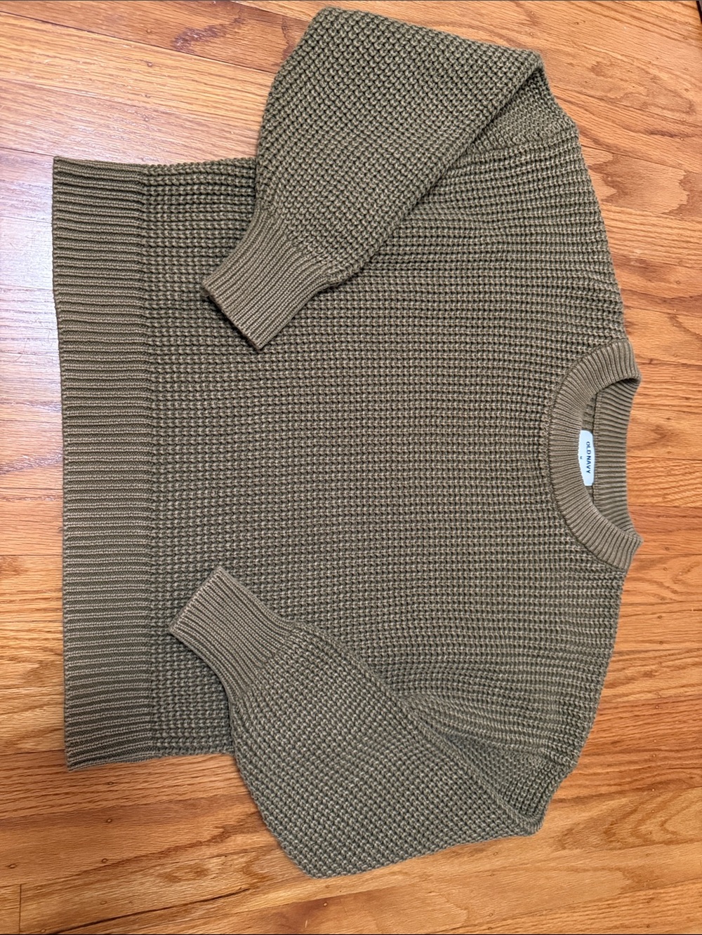 Old Navy Olive Knit Crewneck Sweater